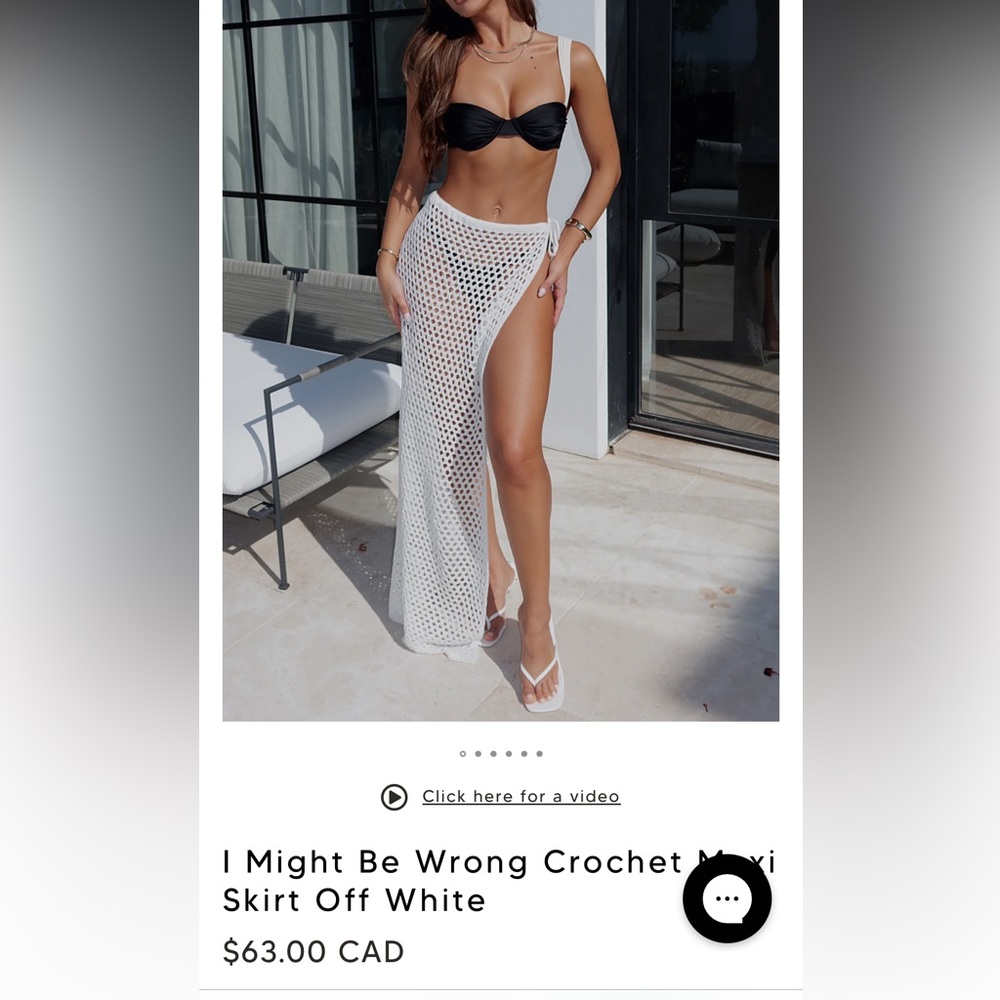 White Fox Boutique Off-White Crochet Maxi Skirt Coverup